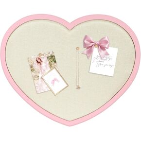 Heart-Shaped Bulletin Board with Linen, Cork Board Alternative for Wall, Approx. 17 x 15 inch Pin Board for Office, Home, School, Valentine's Decor(PK-AX-MB) in Saudi Arabia