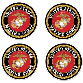 4 - Pack Military Tribute Vinyl Decals – 4" Round Marine Corp - Style Emblem Stickers – Durable Weatherproof Adhesive for Cars, Trucks, Laptops, Helmets & Gear. in Saudi Arabia