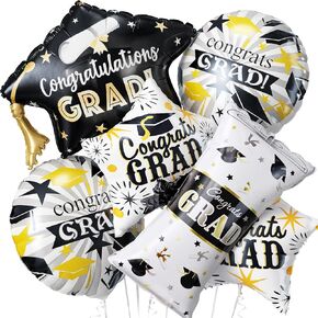 2026 Graduation Foil Balloons Decorations Set, Black Metallic Gold Congrats 2026 GRAD Balloons, 2026 Graduation CapScroll Balloon for High College School Class of 2026 Graduate Graduation Party Decor in Saudi Arabia