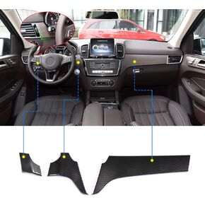 3pcs Carbon Fiber ABS for Mercedes Benz GLE GLS Class W166 2016-2019 Car Central Control Decorative Panel Frame Trim Accessories in Saudi Arabia