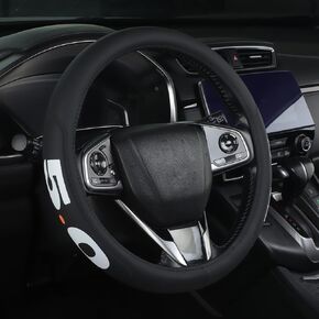 Custom-Fit for Mustang Steering Wheel Cover, Genuine Leather, Non-Slip, Breathable (fit5.0) in Saudi Arabia