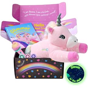 Glow in the Dark Unicorn Plush with Book & Flashlight Projector, 18 Inch Unicorn Stuffed Animal and Book Set, Light Up Toy Stuffies for Girls Gift Set, Bedtime Help Sleep Aid in Saudi Arabia