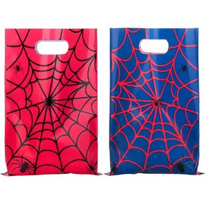 PintreeLand 40 PCS Spider Web Party Favor Bags, Red and Blue Goodie Candy Bags for Birthday in Saudi Arabia