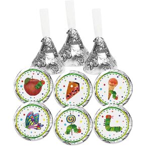 Very Hungry Insects Cartoon Little Green Caterpillar Kisses Stickers - Children's Reading Story Birthday Party Labels Fit Chocolate Candy - 150 Labels in Saudi Arabia