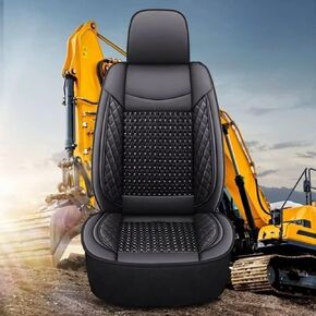Dark Excavator seat Cover for Kobelco SK300 330 350 380 390 400 480 485 500 550 520 850,Heavy-Duty Leather Full-Coverage+Seat Cushion backrest Air Mesh Fabric Waterproof Seat Protectors Parts in Kuwait