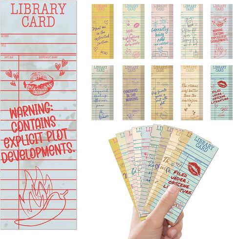 100 Pcs Spicy Romance Paper Bookmarks, Funny Smut Library Card Paper Bookmark for Women Man, Retro Library Page Marks for Adults Reading Lovers Bookish Accessories Gifts in Saudi Arabia