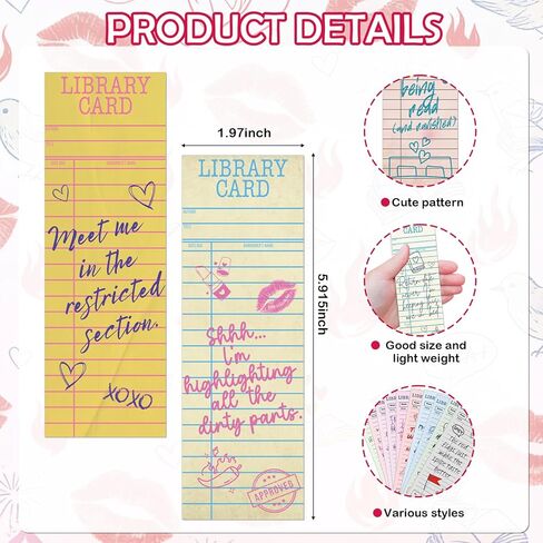 100 Pcs Spicy Romance Paper Bookmarks, Funny Smut Library Card Paper Bookmark for Women Man, Retro Library Page Marks for Adults Reading Lovers Bookish Accessories Gifts in Saudi Arabia