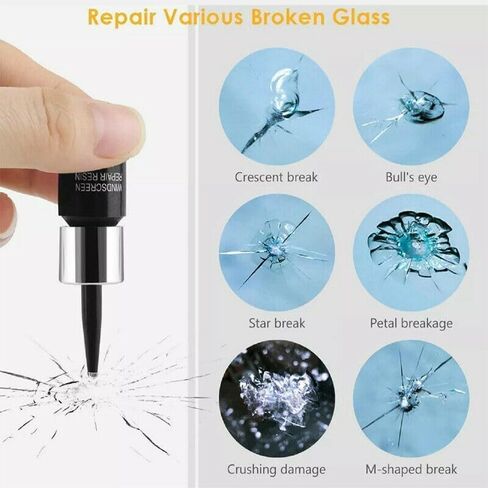 Windshield Crack Repair Kit,5 Bottles,2026 Upgrade Nano Glass Repair Liquid for Cracks & Chips,Cracks Gone Glass Remover Fluid for Quick Fix Windshields,Windows,Mirrors(Black in Saudi Arabia