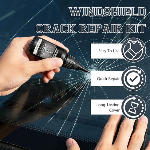 Windshield Crack Repair Kit, 2-Pack with 30ml Advanced Liquid Resin & UV Film, Universal Quick Fix for Chips, Stars, Bulls-Eyes - All Glass Repair Tool in Saudi Arabia
