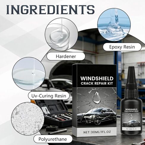 Windshield Crack Repair Kit, 2-Pack with 30ml Advanced Liquid Resin & UV Film, Universal Quick Fix for Chips, Stars, Bulls-Eyes - All Glass Repair Tool in Saudi Arabia