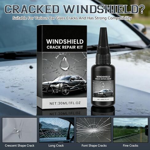 Windshield Crack Repair Kit, 2-Pack with 30ml Advanced Liquid Resin & UV Film, Universal Quick Fix for Chips, Stars, Bulls-Eyes - All Glass Repair Tool in Saudi Arabia
