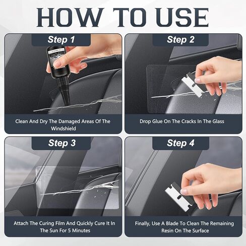 Windshield Crack Repair Kit, 2-Pack with 30ml Advanced Liquid Resin & UV Film, Universal Quick Fix for Chips, Stars, Bulls-Eyes - All Glass Repair Tool in Saudi Arabia