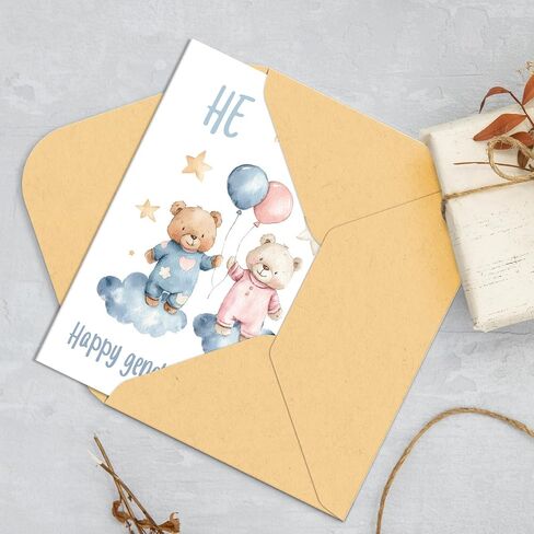 Gender Reveal day Card for Parents to Be, Gender Reveal Gifts for New Mom Dad, with Envelope Sticker in Kuwait