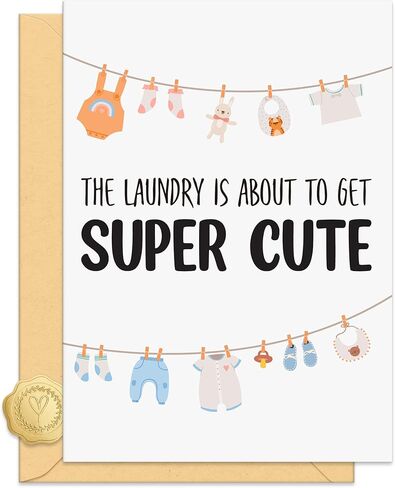 Gender Reveal day Card for Parents to Be, Gender Reveal Gifts for New Mom Dad, with Envelope Sticker in Kuwait