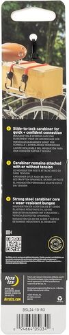 Nite Ize SlideLock Carabiner Bungee - Simple Carabiner Clip with Sliding Lock Feature - Adjustable Bungee Strap for Securing & Bundling Gear - 24", Red (4 Pack) in Kuwait
