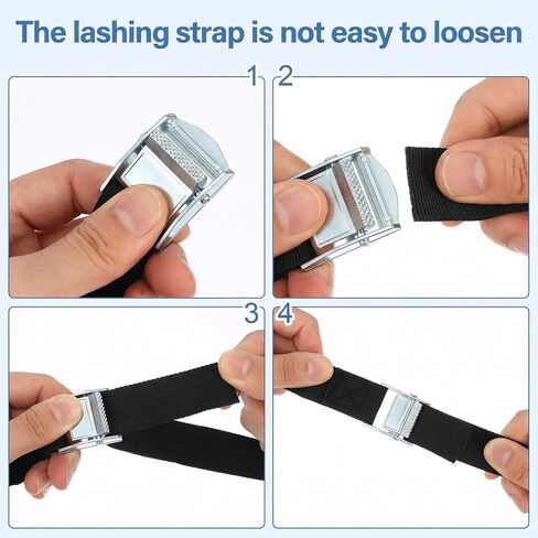 15 Pack Black Strap Tie Down Straps, 1" x 16.4ft Heavy Duty Cam Buckle Lashing Straps with 600 lbs Capacity for Cargo, Luggage, Kayak, Motorcycle, Truck, Trailer in Saudi Arabia