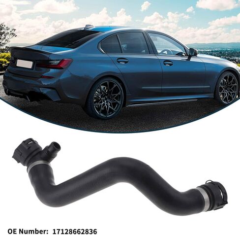 Radiator Hose No.17128662836 for BMW 230i Base 2.0L 2017-2021 Rubber Coolant Pipe Black 1 Pc in Kuwait