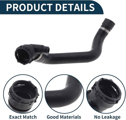 Radiator Hose No.17128662836 for BMW 230i Base 2.0L 2017-2021 Rubber Coolant Pipe Black 1 Pc in Kuwait