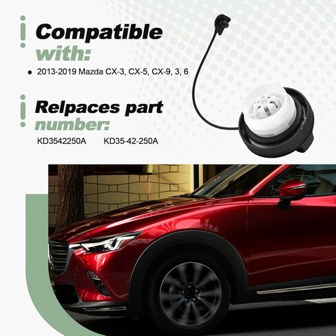 Fuel Filler Gas Tank Cap Compatible with 2013-2019 Mazda CX-3 CX-5 CX-9 3 6 Replace KD3542250A KD35-42-250A in Kuwait