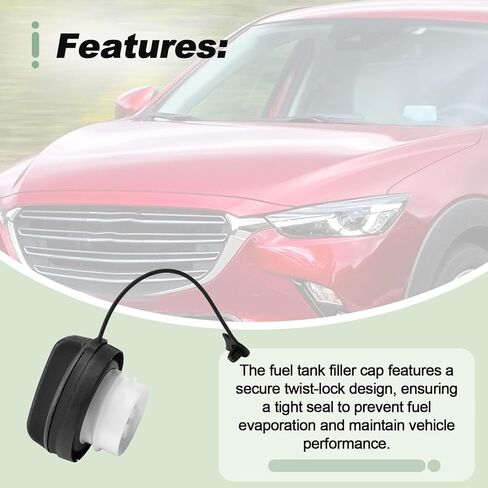 Fuel Filler Gas Tank Cap Compatible with 2013-2019 Mazda CX-3 CX-5 CX-9 3 6 Replace KD3542250A KD35-42-250A in Kuwait