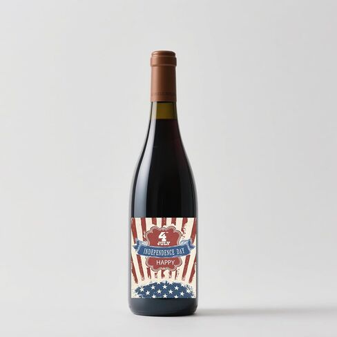 32 Pcs 4th of July Wine Bottle Labels Fourth of July Stickers American Patriotic Wine Bottle Sticker Independence Day Sticker Patriotic Day Party Decoration for Festival Party Decoration (4 Styles) in Saudi Arabia