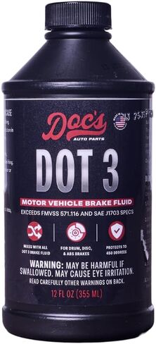 Doc’s DOT 3 Brake Fluid – Full Synthetic Hydraulic Brake Fluid | Prevents Brake Fade & Moisture Build-Up | Compatible with ABS, Disc & Drum Brake Systems – 1-Pack (12 oz) in Kuwait