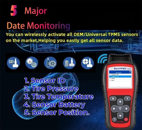 Autel MaxiTPMS TS508WF TPMS Programming Tool TPMS Relearn/Reset MX Sensor Free Clear TPMS DTCs Activate Tire Sensor Program MX Sensor Advanced TS401 / TS408 / TS508 in Saudi Arabia