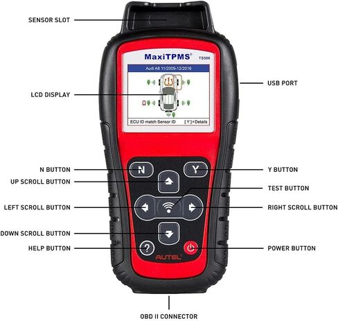 Autel MaxiTPMS TS508WF TPMS Programming Tool TPMS Relearn/Reset MX Sensor Free Clear TPMS DTCs Activate Tire Sensor Program MX Sensor Advanced TS401 / TS408 / TS508 in Saudi Arabia