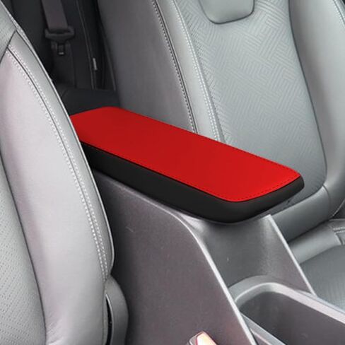 لملحقات Buick Encore GX 2020-2024 غطاء مسند ذراع السيارة مقاوم للماء وسادة وحدة التحكم المركزية مقاومة للخدش غطاء صندوق وسادة جلدية واقية (أسود + غرز سوداء) in Kuwait