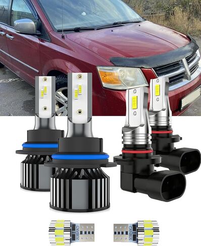Bulbs Fit For Dodge Ram 2002-2005, 9007 High/Low Beams 9006 Fog Lights License Plate Lights Combo, 400% Brightness 6000K White Light, Direct Replacement, Plug-N-Play, 6 Pack in Saudi Arabia