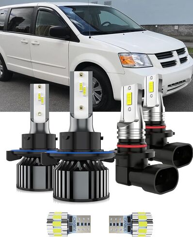Bulbs Fit For Dodge Ram 2002-2005, 9007 High/Low Beams 9006 Fog Lights License Plate Lights Combo, 400% Brightness 6000K White Light, Direct Replacement, Plug-N-Play, 6 Pack in Kuwait