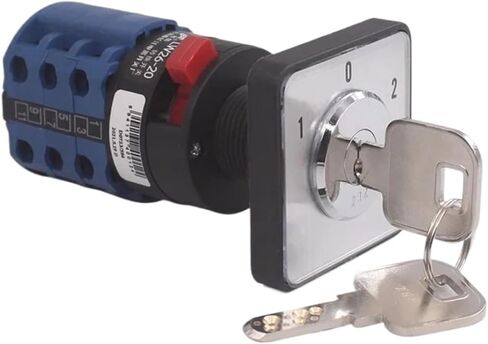 LW26-20YS5/3 Single Hole Installation 22.3mm Locking Key Dual Power Switching Motor Universal Transfer 20A Rotary Cam Switch in Saudi Arabia