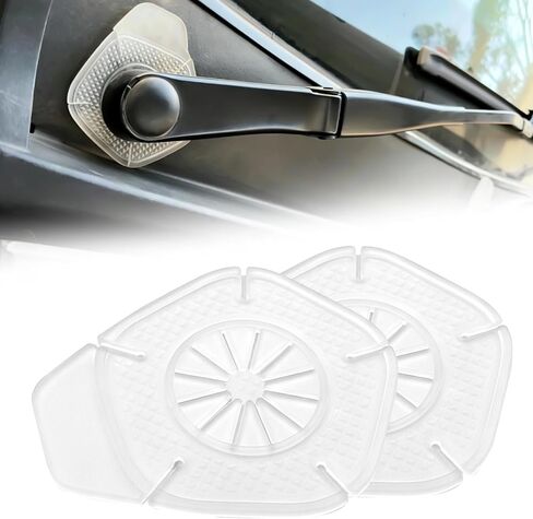 2PCS Silicone Windshield Wiper Arm Hole Protector Cover, Universal Front Wiper Pivot Guards Anti-Leaf Wiper Arm Protector, Auto Exterior Accessories for Most Cars, SUVs and Trucks (White) in Kuwait
