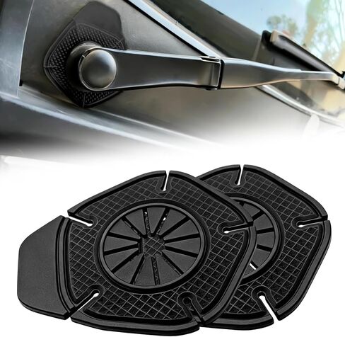 2PCS Silicone Windshield Wiper Arm Hole Protector Cover, Universal Front Wiper Pivot Guards Anti-Leaf Wiper Arm Protector, Auto Exterior Accessories for Most Cars, SUVs and Trucks (White) in Kuwait