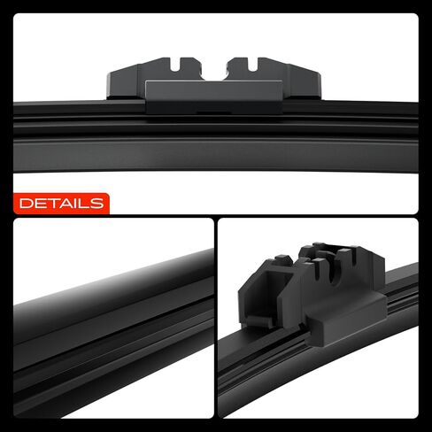 A-Premium 24"+19"+12" Windshield Wiper Blades Compatible with Honda Civic 2022 2023 2024 - Front Rear Wipers Blade Set, TLPN/FR_DH Arm Connector, with Wear Indicator & Towel (Pack of 3) in Kuwait