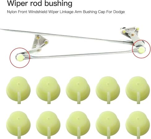 2026 New 10pcs Nylon Front Windshield Wiper Linkage Arm Bushing Cap Compatible with Dodge B100 / B150 / B200 / B300 / Aspen / D150 / D300 / Magnum/Challenger / CB300 / Mirada in Saudi Arabia