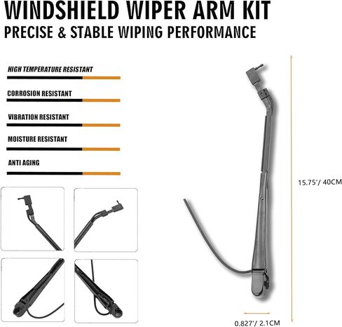 Front Left Windshield Wiper Arm Kit Fits Compatible with International IC 1991-1997 2554 2574 2654 2674 3000 3400 3600 3700 3800 3900 4600 4700 4900 7100 8100 Replaces OE 42818 1690024C92 in Saudi Arabia
