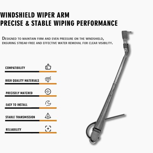 Front Left Windshield Wiper Arm Kit Fits Compatible with International IC 1991-1997 2554 2574 2654 2674 3000 3400 3600 3700 3800 3900 4600 4700 4900 7100 8100 Replaces OE 42818 1690024C92 in Saudi Arabia
