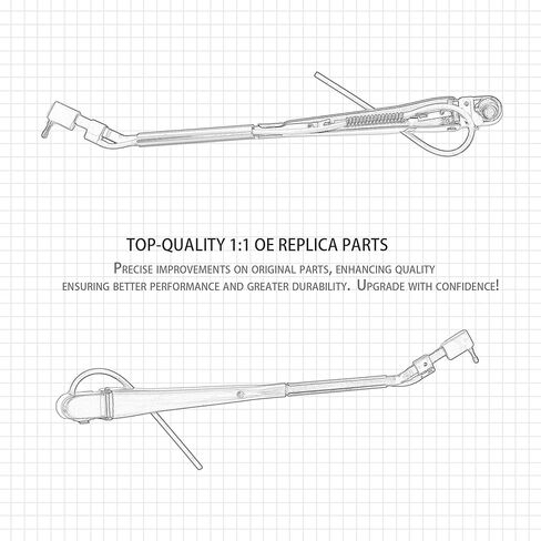Front Left Windshield Wiper Arm Kit Fits Compatible with International IC 1991-1997 2554 2574 2654 2674 3000 3400 3600 3700 3800 3900 4600 4700 4900 7100 8100 Replaces OE 42818 1690024C92 in Saudi Arabia