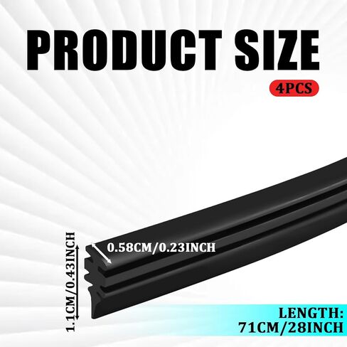 28" Wiper Blade Refill Replacement Rubber for Front and Rear Windshield Wiper, Universal Adjustable Frameless Windshield Wipers Inserts Silicone Windscreen Wipers Strip for Car, Truck, SUV (4PCS) in Saudi Arabia