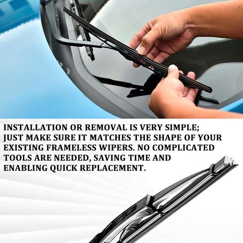 28" Wiper Blade Refill Replacement Rubber for Front and Rear Windshield Wiper, Universal Adjustable Frameless Windshield Wipers Inserts Silicone Windscreen Wipers Strip for Car, Truck, SUV (4PCS) in Kuwait