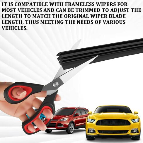 28" Wiper Blade Refill Replacement Rubber for Front and Rear Windshield Wiper, Universal Adjustable Frameless Windshield Wipers Inserts Silicone Windscreen Wipers Strip for Car, Truck, SUV (4PCS) in Kuwait
