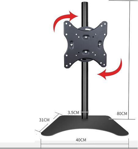 Single Monitor Stand Mount, Computer Monitor Stand for Screen Up to 40 Inch, Monitor Mount Hold Up to 25kg/55 Lbs, Black in Kuwait
