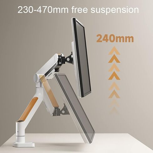 Single Monitor Desk Mount, Monitor Desk Stand for 17 Inch to 32 Inch Screen with Swivel, Height Adjustable, Rotation, Holds One Screen in Kuwait