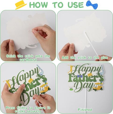 Happy Fathers Day Decorations, Golf Theme Happy Father's Day Party Supplies Including Banners, Latex Balloons, Cake Toppers in Saudi Arabia