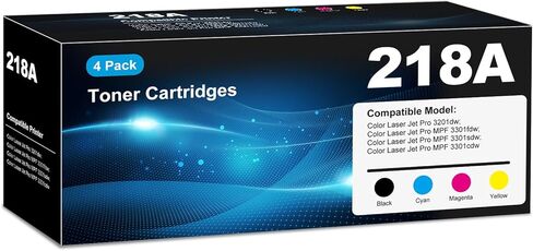 218A Toner Cartridges 4 Pack 3301sdw 3301fdw 3301 (with Chip) Compatible for HP 218A 218X W2180A 218 Toner for Color Laser Jet Pro MFP 3301fdw 3301cdw 3201dw Printer Ink (Black Cyan Yellow Magenta) in Saudi Arabia