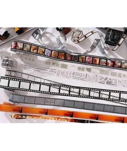 مجموعة شريط واشي للفيلم العتيق، شريط لاصق مزخرف لفيلم الكاميرا الرجعية لسجلات القصاصات، الحرف اليدوية اليدوية، ألبومات الصور الفوتوغرافية هدية، شريط لاصق للتغليف (10 لفات) in Kuwait