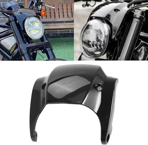 Headlight Fairing Cowl fit for Harley V-Rod Night Rod 2012-2017, Motorcycle Headlamp Mask Cover, ABS Plastic Front Fairing Shell Gloss Black in Kuwait