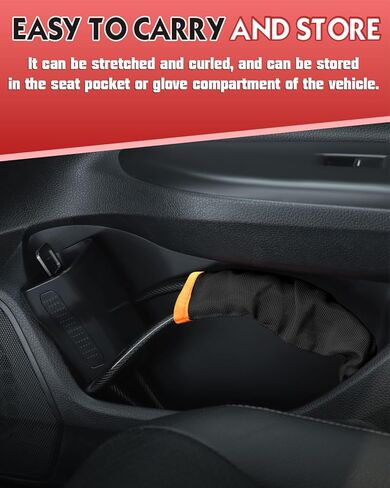 Steering Wheel Lock Anti-Theft Device, Adjustable Car Security Lock with Seat Belt Design, 10 mm Braided Steel Cable, Universal Fit for Cars, SUVs, Trucks, Vans in Saudi Arabia