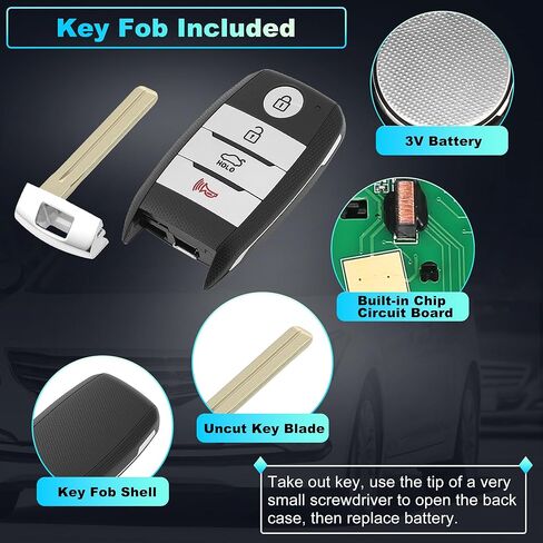 SY5XMFNA04 Replacement Keyless Entry Remote Smart Key Fob for Kia Optima 2014 2015 for Kia Rio 2015-2017 Key Fob Remote Control ID46 Chip 95440-2T510 95440-1U500 4 Buttons 315 MHz in Kuwait